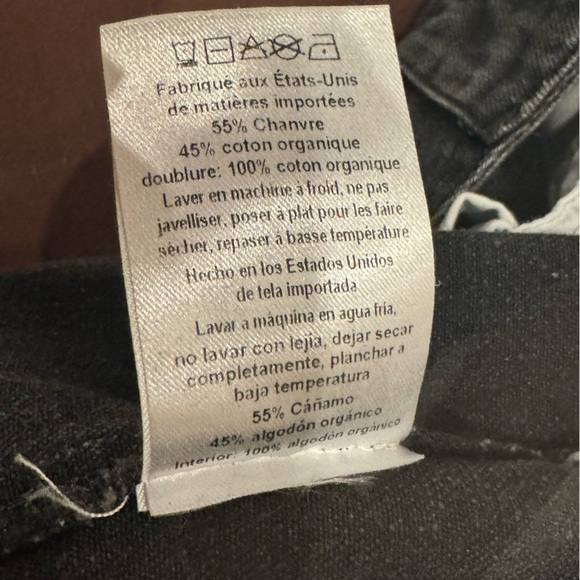 Mara Hoffman Jade Pants Washed Black Cropped Straight Leg Denim Size 4 EUC - Picture 15 of 15